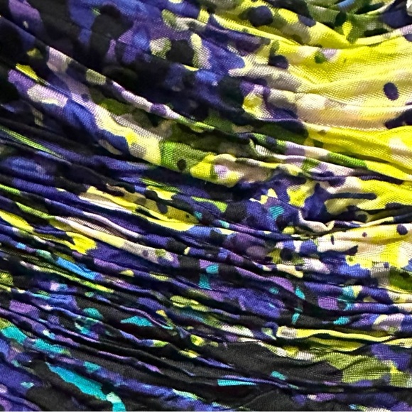 253 BCBGMAXAZRIA Runway |NWOT Purple One Shoulder Mesh Ruched Mini Dress (Sz XS) - Picture 6 of 16